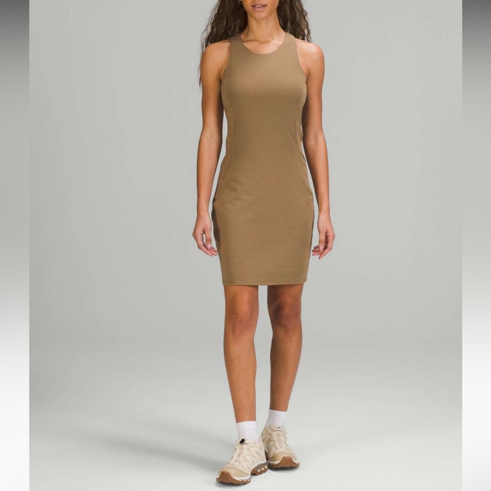 Women’s Lululemon Slim Fit Above Knee Dress Artifact Tan Brown Size 4